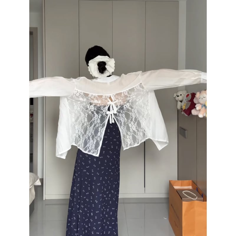 Bluza Chenille Spandex, Dugi rukavi, Polo ovratnik, Slobodan kroj