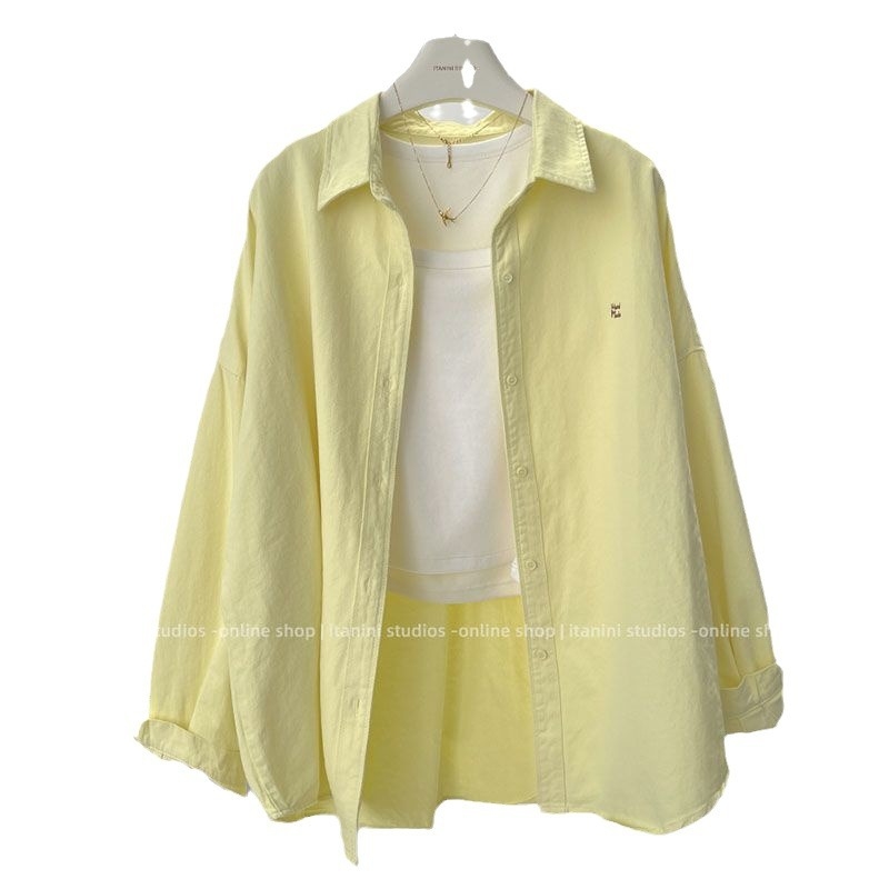 Дамска риза: полиестер, едноцветен модел, поло яка, дълъг ръкав, свободна кройка