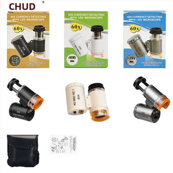 Chuda Prenosný ručný mikroskop na šperky, 60x zväčšenie, makro režim, nastaviteľný