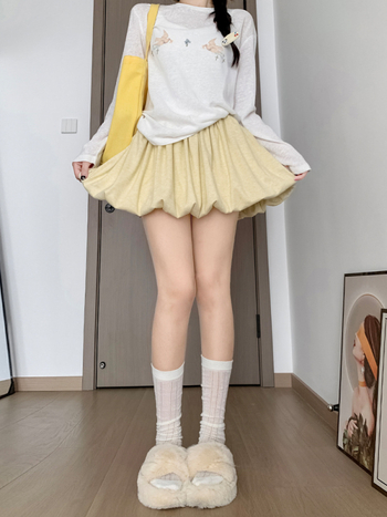 Kórejský štýl pletená A-líniová minisukňa s vysokým pásom, plisovaná, casual