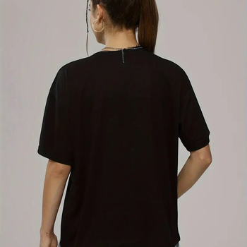 Памучна тениска с 3D принт, свободна кройка, кръгла яка, къси ръкави, средна дължина, антигладене, градски стил, 95%+ памук