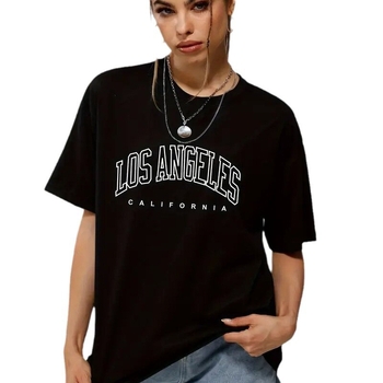 Памучна тениска с 3D принт, свободна кройка, кръгла яка, къси ръкави, средна дължина, антигладене, градски стил, 95%+ памук