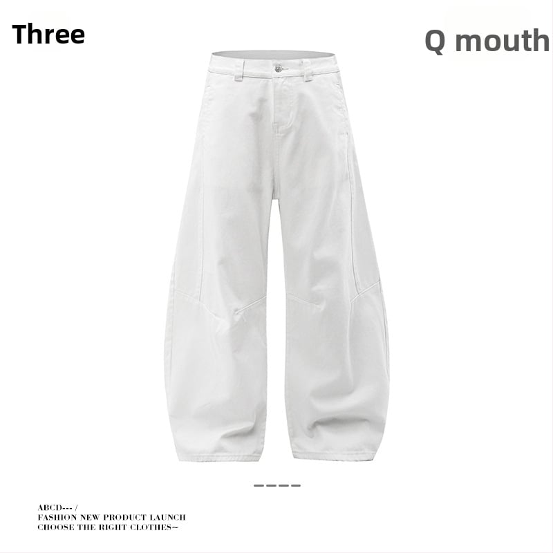 Baggy széles szárú farmernadrág, középmagas derekú, 100% pamut, kollázs dizájn, uniszex