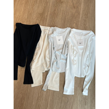 Ženski dugi rukav T‑shirt, slim fit, okrugli izrez, standardna dužina, poliester materijal