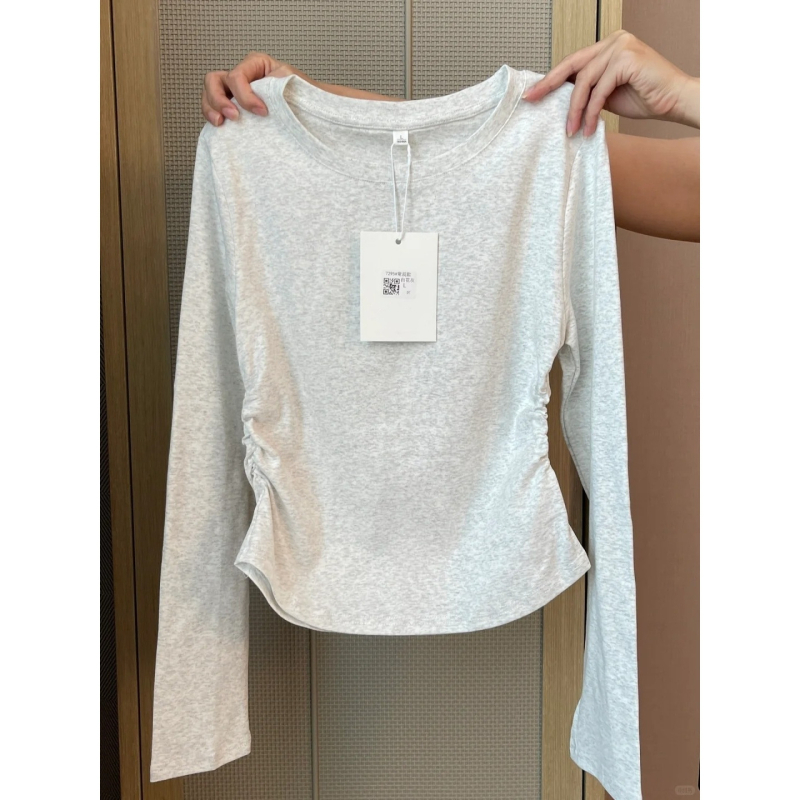 Ženski dugi rukav T‑shirt, slim fit, okrugli izrez, standardna dužina, poliester materijal