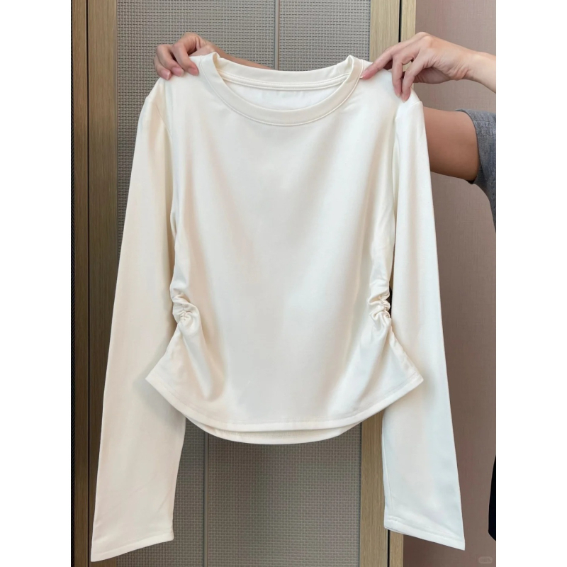 Ženski dugi rukav T‑shirt, slim fit, okrugli izrez, standardna dužina, poliester materijal