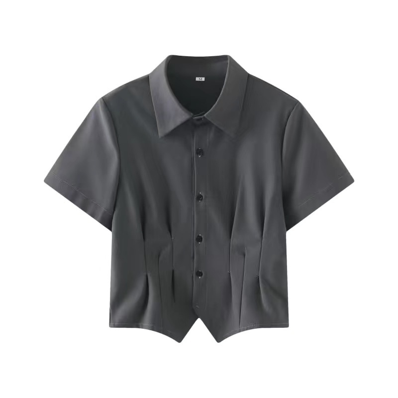 Trodijelni uniformni komplet od poliestera: košulja s dugim rukavima i polo ovratnikom, plisirana suknja, model figure, školski stil