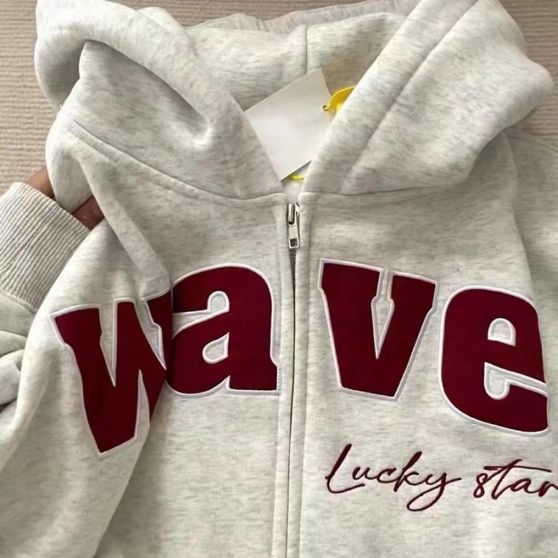 Ženski hoodie s kapuljom od flisa, američki vintage stil, širok oversize kroj, poliester tkanina, tisak slova, srednja duljina