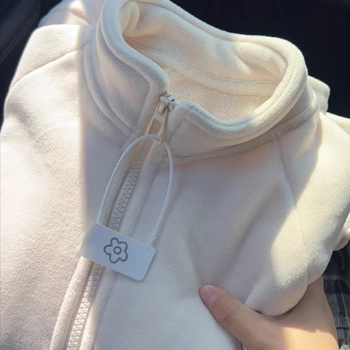 Jachetă chenille velvet cu guler înalt și fermoar, amestec spandex sub 30%, primăvara 2025, stil private-outfit socialite