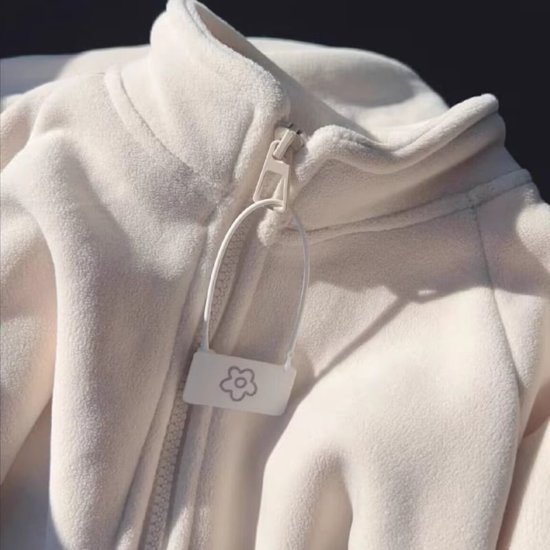 Jachetă chenille velvet cu guler înalt și fermoar, amestec spandex sub 30%, primăvara 2025, stil private-outfit socialite