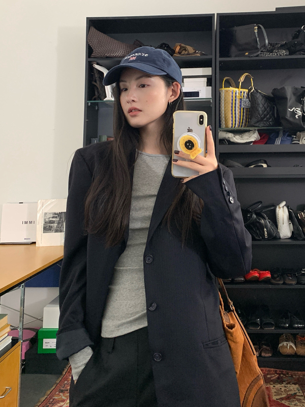 Naiste pikkade varrukatega T-särk ümmarguse kaelusega, puuvillast-elastaanist segu, ühetooniline, 3D lõige