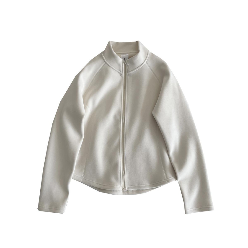 Ženska mikina od poliestera s geometrijskim uzorkom, slim-fit, polo ovratnik i zip