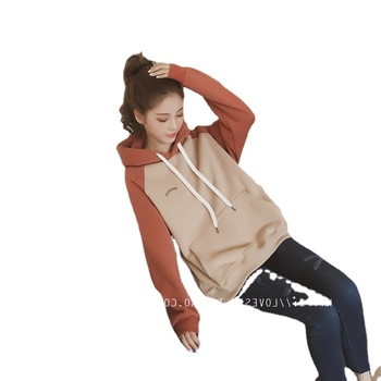 Γυναικείο Ulzzang φούτερ με κουκούλα - χαλαρή γραμμή, μακριά μανίκια, εκτύπωση, ύφασμα πολυεστέρα-σπαντέξ, χειμώνας 2022