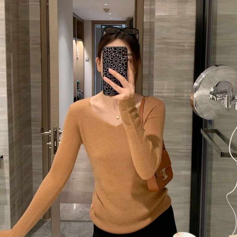 Džemper od vune i kašmira, slim fit, V-izrez, tanak pleteni