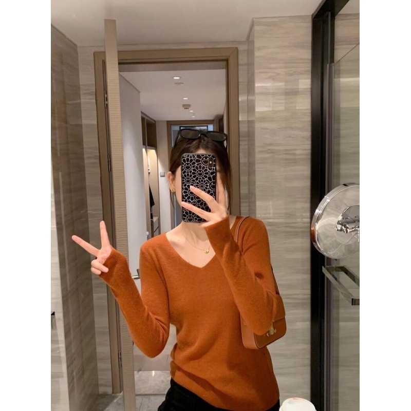 Džemper od vune i kašmira, slim fit, V-izrez, tanak pleteni