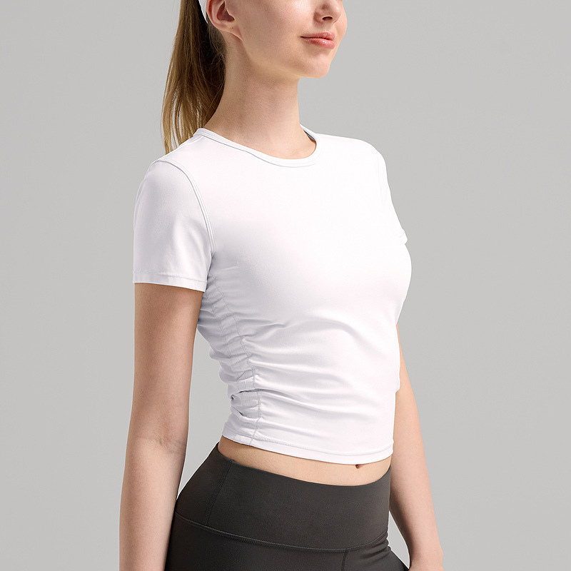 INFLACHI Dámske jogové tričko — rýchloschnúce, pásový strih, dĺžka do bokov, krátke rukávy, materiál: 78% nylon, 22% lycra