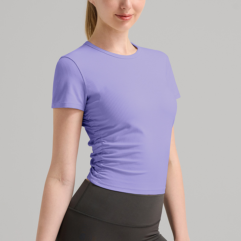 INFLACHI Dámske jogové tričko — rýchloschnúce, pásový strih, dĺžka do bokov, krátke rukávy, materiál: 78% nylon, 22% lycra