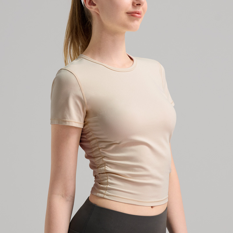 INFLACHI Dámske jogové tričko — rýchloschnúce, pásový strih, dĺžka do bokov, krátke rukávy, materiál: 78% nylon, 22% lycra