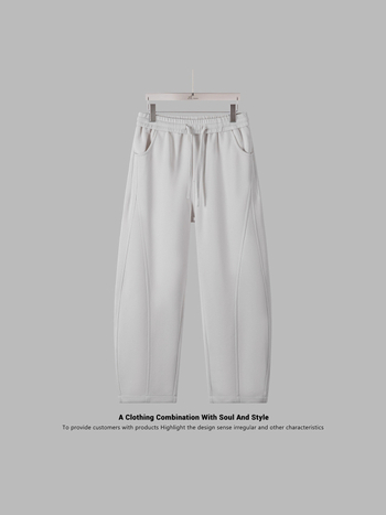 Pánske jesenné pletené voľné nohavice s šnúrkou v páse, dlhé, voľný strih, vrecká