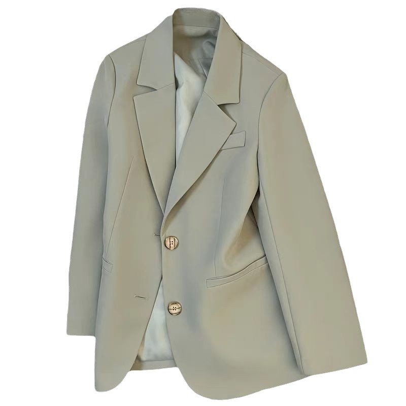 Naistele polüesterkostüümi bleizer, ühtlane muster, regulaarne lõige, ühe riviga nööbid, pikad varrukad, ülikonna krae, sügis 2024