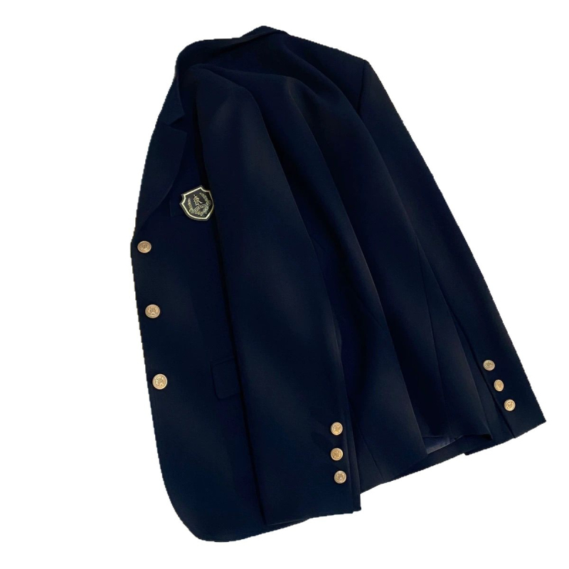 Γυναικείο σακάκι κοστουμιού - κορεατο-ιαπωνικό casual στυλ, πολυεστέρας, γιακάς σακακιού, μακριά μανίκια, κουμπιά σε μία σειρά