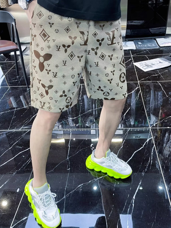 Pánske jacquardové voľnočasové šortky, rovný strih, 95% polyester, leto 2025