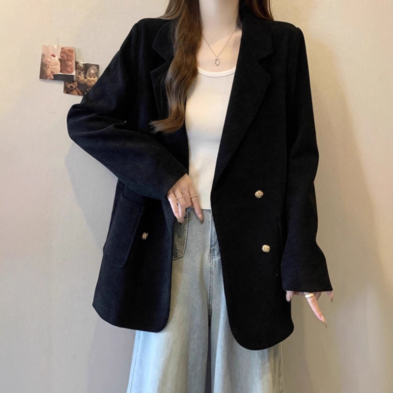 Žensko sako od korduroja, jednobodno kopčanje, dugi rukavi, standardna duljina, elegantan gradski stil