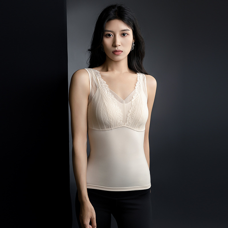 Teplá vesta z Mulberry Silk, zoštíhľujúca, s fleecovou výstelkou, dvojvrstvová, V-izrez (Mulberry Silk; Slimming; Fleece-Lined; Double Layer; V-Neck)