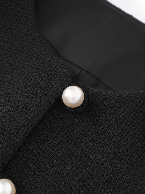 Kabát, úzky strih, krátky, balónové rukávy, polyesterové vlákno, lem s listom lotosu