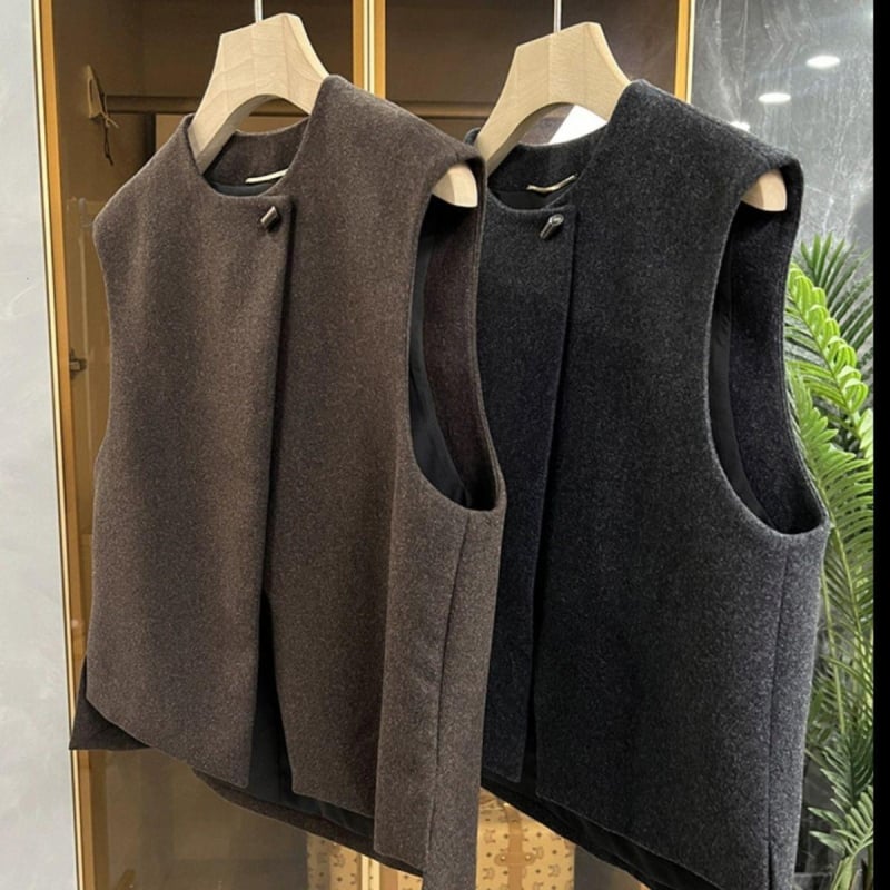 Vestă clasică pentru femei, guler polo, țesătură chenille, Spandex ≤30%, primăvara 2025