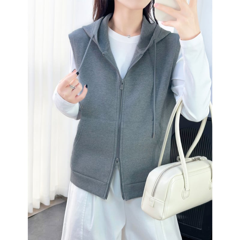 Pamukasta vest s kapuljom, japansko-korejski casual stil, standardna duljina, zatvarač, punilo od pamuka