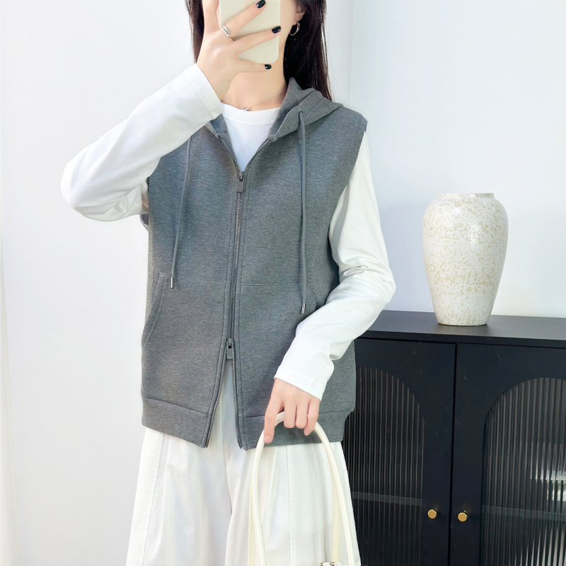 Pamukasta vest s kapuljom, japansko-korejski casual stil, standardna duljina, zatvarač, punilo od pamuka