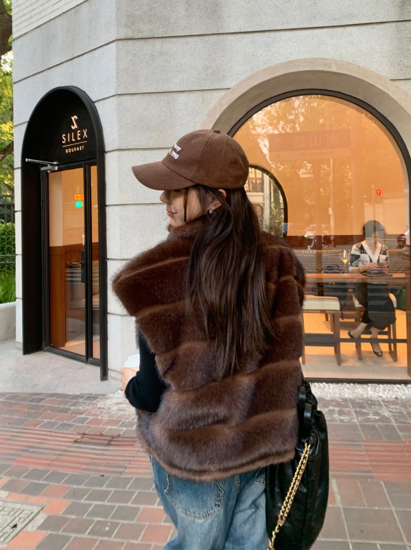 Dámska dvostranná vesta s výplňou, zipsom, stojacim golierom, hrubá izolácia