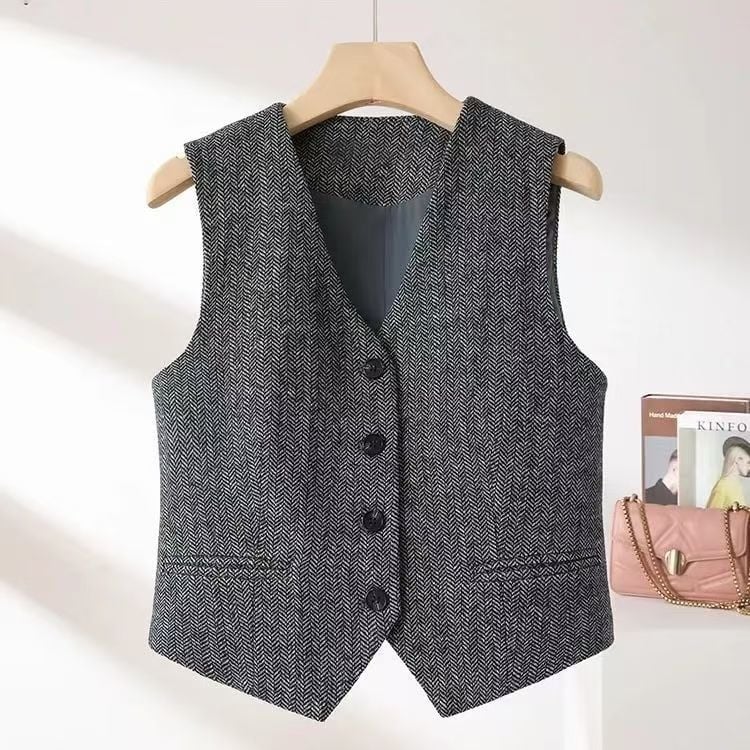 Sanlida Ženska vesta - Regularni stil, Polo ovratnik, Chenille tkanina s Spandexom, Model 717904277406, Proljeće 2025