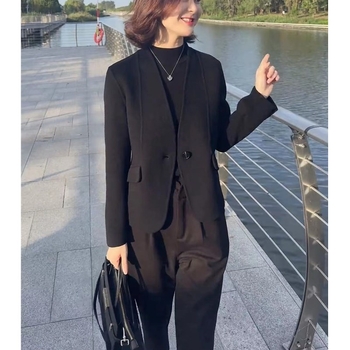 Love Beauty Polyesterový kabát, jednofarebný, dlhé rukávy, bez goliera, zapínanie na jeden gomb