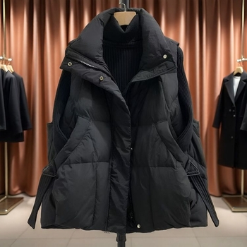 Vestă fără mâneci din țesătură chenille, cu guler polo și fermoar, 90–95% spandex