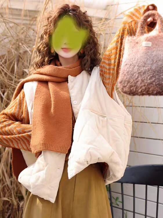 Vesta în stil coreean, cu vatelină din bumbac, cusătură diamant, guler rotund, lungime normală, croială lejeră, iarna 2025