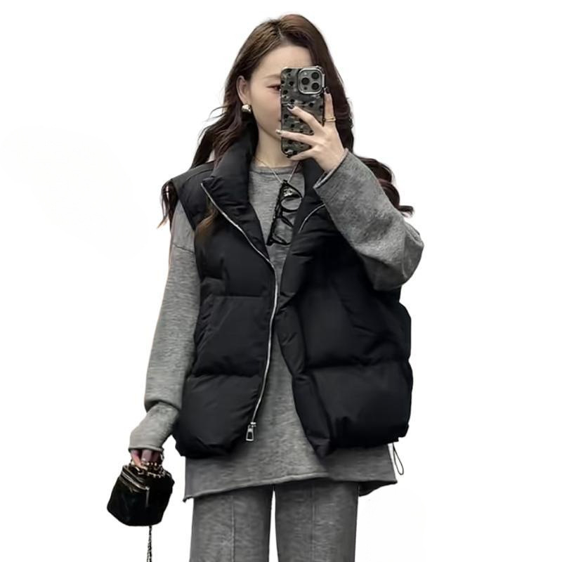 Ženski vest, punilo Down Cotton, Chenille tkanina, glavni materijal Spandex 90–95%, Redovita duljina 50–65 cm