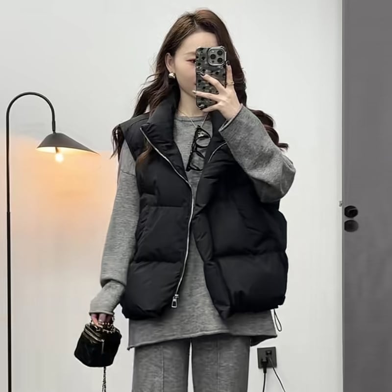 Ženski vest, punilo Down Cotton, Chenille tkanina, glavni materijal Spandex 90–95%, Redovita duljina 50–65 cm