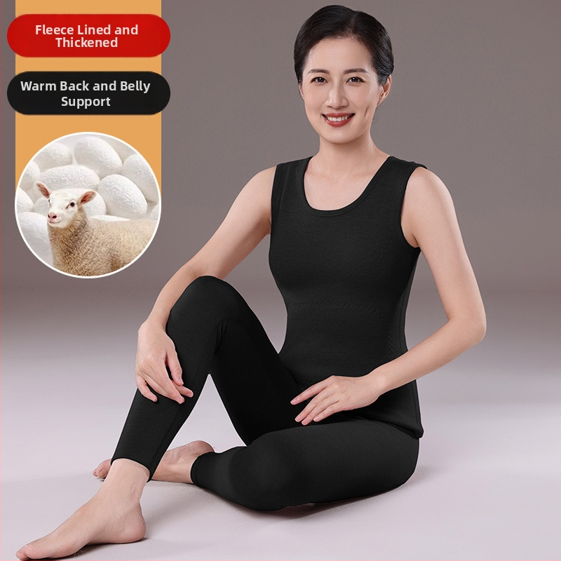 Dámska vesta z kašmíru s fleecovou podšívkou, okrúhly výstrih, voľný strih, jednobarevná, dĺžka 50–65 cm, jeseň 2024