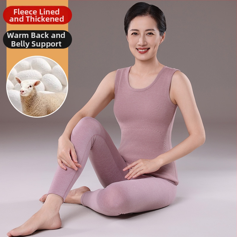 Dámska vesta z kašmíru s fleecovou podšívkou, okrúhly výstrih, voľný strih, jednobarevná, dĺžka 50–65 cm, jeseň 2024