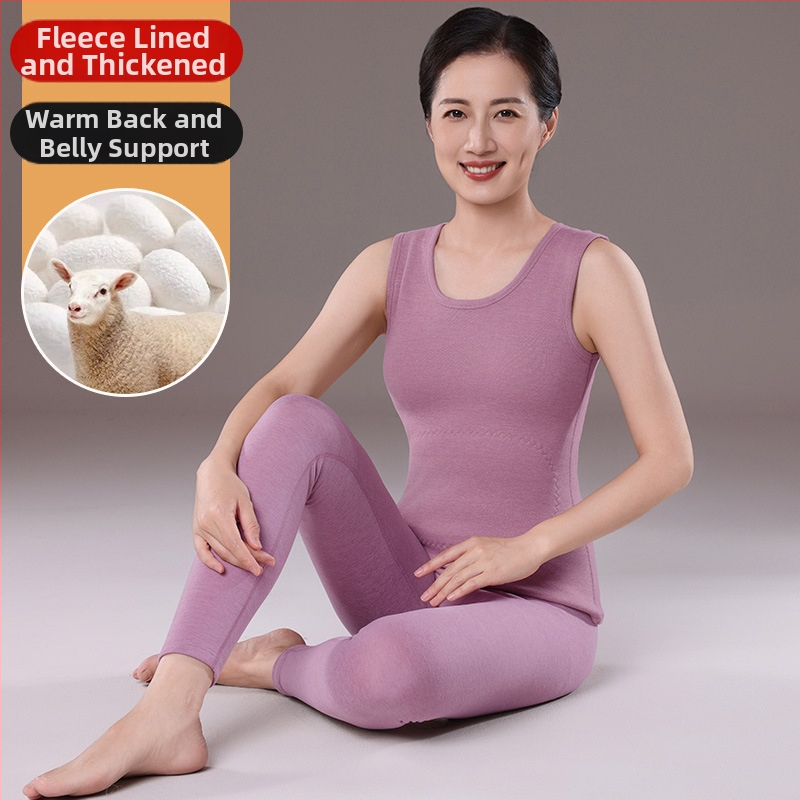 Dámska vesta z kašmíru s fleecovou podšívkou, okrúhly výstrih, voľný strih, jednobarevná, dĺžka 50–65 cm, jeseň 2024