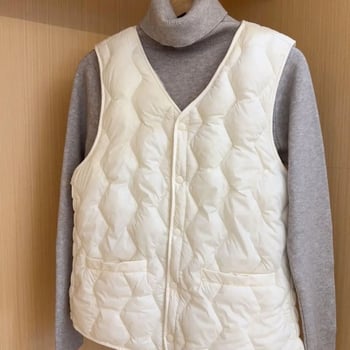 Vesta zo zmesi vlna | U-krk | Geometrický vzor | Pravidelná dĺžka 50–65 cm | Výplň z polyester-bavlna