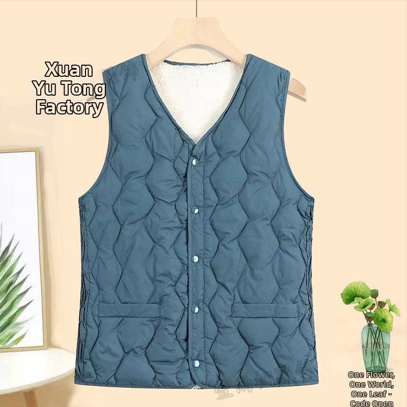 Vesta zo zmesi vlna | U-krk | Geometrický vzor | Pravidelná dĺžka 50–65 cm | Výplň z polyester-bavlna