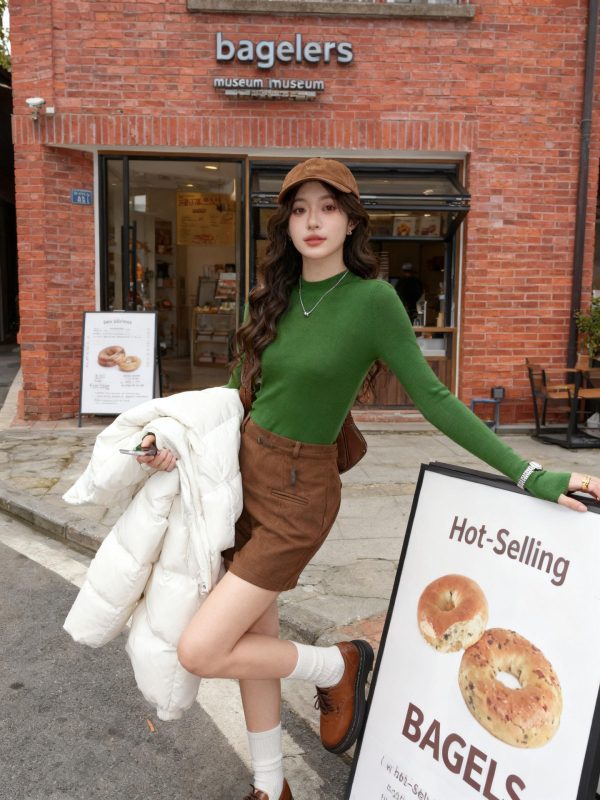 Ženský bezšvový vlnený sveter – 120S, Slim Fit, stojací golier, dlhé rukávy, pranie v práčke, stredná hrúbka