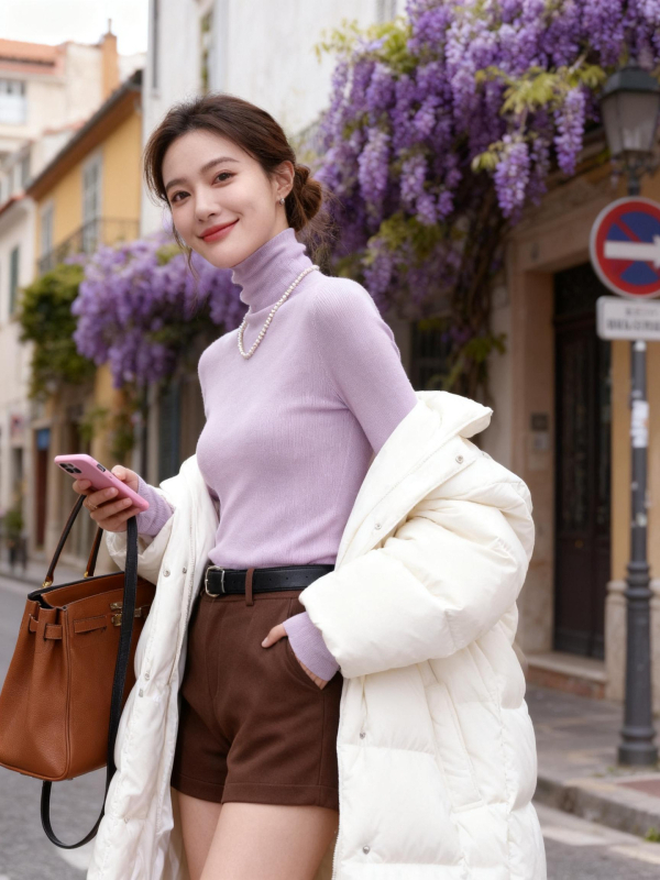 Ženský bezšvový vlnený sveter – 120S, Slim Fit, stojací golier, dlhé rukávy, pranie v práčke, stredná hrúbka