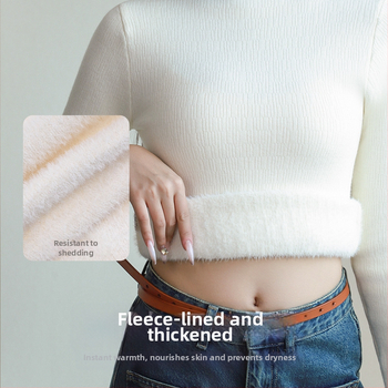 Naistele mõeldud poolkõrge kaelusega kampsun, pikad varrukad, paks fleece vooder, viskooskiud