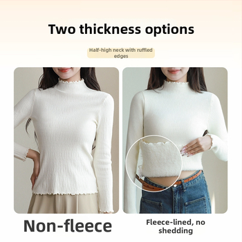 Naistele mõeldud poolkõrge kaelusega kampsun, pikad varrukad, paks fleece vooder, viskooskiud