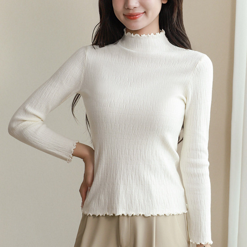 Naistele mõeldud poolkõrge kaelusega kampsun, pikad varrukad, paks fleece vooder, viskooskiud