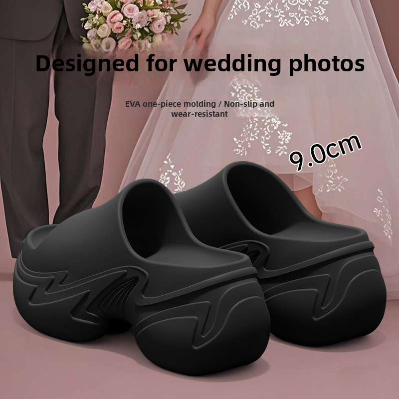 Dámske EVA platfórmové papuče na zvýšenie výšky, protišmykové, 8–11 cm hrubá podrážka, vstrekované EVA, letná obuv